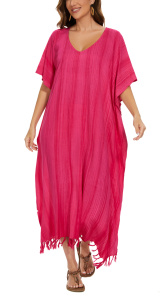 Fuchsia Stripe Caftan Kaftan Maxi Long Dress 1X 2X 3X 4XS10014738_0_image_IJUST_WORKING