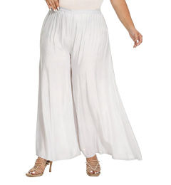 White Solid Rayon Women Flowy Loose Palazzo Wide Leg Flare Pants Trouser Plus Size 3X 24S20010321_0_image_IJUST_WORKING