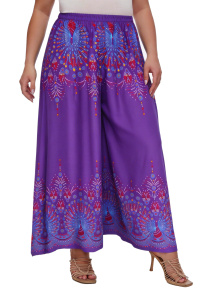 Purple Wide Leg Palazzo Pants Plus Size Hippie Bohemian Flora 1X 2XS20014478_0_image_IJUST_WORKING