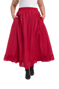 Red Cotton Gypsy Long Maxi Victorian Renaissance Flare Skirt 1X 2XS30014118_0_image_IJUST_WORKING