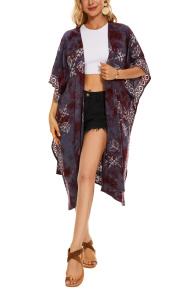 Wine HIPPIE Gypsy Hand Batik Kimono Cardigan Shawl Wrap Swimsuit Cover Up Jacket One SizeS50014547_0_image_IJUST_WORKING