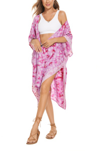 Orchid purple HIPPIE Gypsy Hand Batik Kimono Cardigan Shawl Wrap Swimsuit Cover Up Jacket One SizeS50014555_0_image_IJUST_WORKING