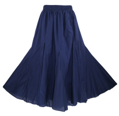 Navy blue Cotton Gypsy Long Maxi Godet Flare Skirt 3XS30014048_0_image_IJUST_WORKING