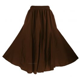 Beautybatik Women Cotton Boho Gypsy Long Maxi Godet Broomstick Flare Skirt Plus Size