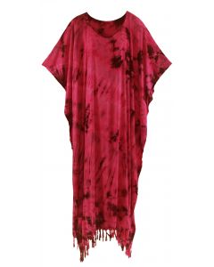 Red Tie Dye Caftan Kaftan Loungewear Maxi Plus Size Long Dress XL to 4X