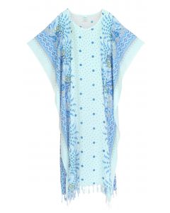 White Flora Plus Size Kaftan Kimono Loungewear Maxi Long Dress XL 1X 2X