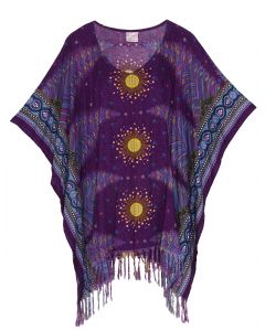 Purple Plus Size Tunic Tops Flora Short Sleeve V neck Shirt 3X 4X