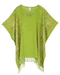 Olive Plus Size Tunic Tops Flora Short Sleeve V neck Shirt 3X 4X
