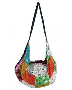 Patchwork Cotton Backpack Tote Bag with Zip