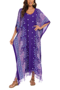 Purple Flora Plus Size Kaftan Kimono Loungewear Maxi Long Dress 3X 4XS10014603-MU_0_image_IJUST_WORKING