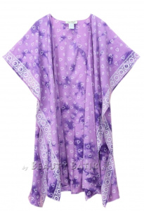Light purple HIPPIE Gypsy Hand Batik Kimono Cardigan Shawl Wrap Swimsuit Cover Up Jacket One SizeS50014563_0_image_IJUST_WORKING