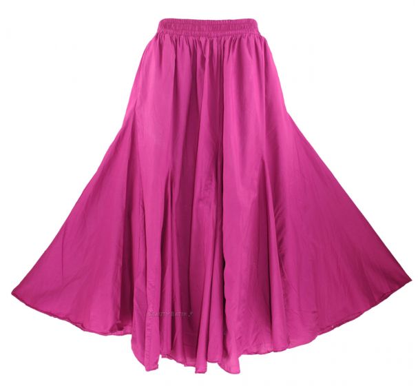 Beautybatik Cotton Boho Gypsy Long Maxi Godet Skirt Plus Size 1X 2X 3X