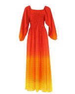 Ladies Long Sleeves Polka Dot Modern Muslimah Maxi Dress XS S