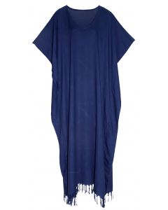 Navy blue Caftan Kaftan Loungewear Maxi Plus Size Long Dress 3X 4X