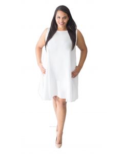 White Sleeveless Tank Dress Cover Up Plus Sz XL