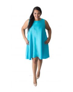 Turquoise Sleeveless Tank Dress Cover Up Plus Sz XL