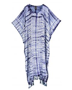 Dark blue Hippie Tie Dye Caftan Kaftan Loungewear Maxi Plus Size Long Dress XL to 4X