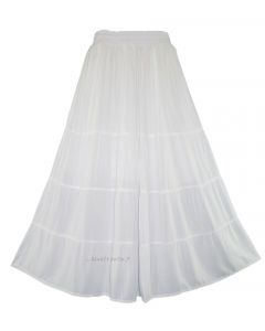 White Gypsy Long Maxi Tiered Skirt 1X 2X