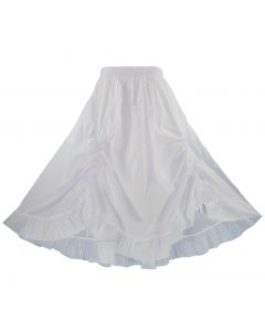 White Cotton Gypsy Long Maxi Victorian Flare Skirt 1X 2X