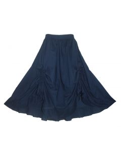 Navy blue Cotton Gypsy Long Maxi Victorian Flare Skirt 1X 2X