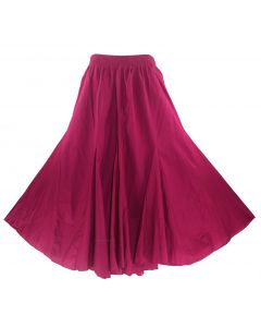Purple plum Cotton Gypsy Long Maxi Godet Flare Skirt 1X 2X