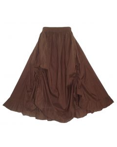 Brown Cotton Gypsy Long Maxi Victorian Flare Skirt 1X 2X