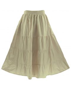 Oat Cotton Gypsy Long Maxi Tier Flare Skirt 1X 2X