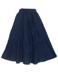 Navy blue Cotton Gypsy Long Maxi Tier Flare Skirt 1X 2X