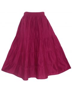 Purple plum Cotton Gypsy Long Maxi Tier Flare Skirt 1X 2X