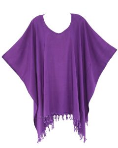 Purple Tunic Blouse Kaftan V neck Top Plus Size 3X 4X