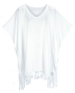 White Tunic Blouse Kaftan V neck Top Plus Size 3X 4X