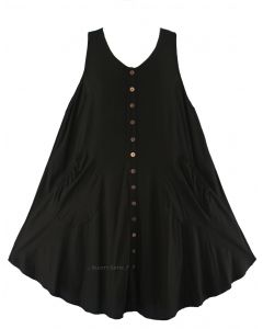 Black Lagenlook Plus Size Sleeveless Vest Tunic Top 0X 1X