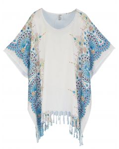 White Plus Size Tunic Tops Flora Short Sleeve V neck Shirt 3X 4X