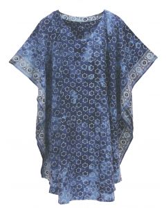 Blue HIPPIE Batik CAFTAN KAFTAN Plus Size Tunic Blouse Kaftan Top 3X 4X