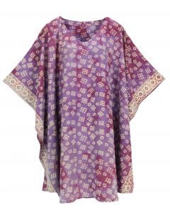 Purple HIPPIE Batik CAFTAN KAFTAN Plus Size Tunic Blouse Kaftan Top 3X 4X