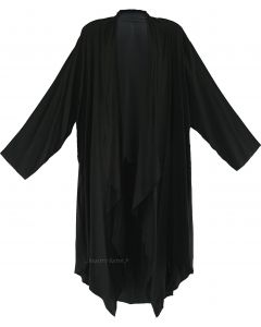 Black Long Sleeve Plus Size Cardigan Cover up Duster Jacket 1X 2X