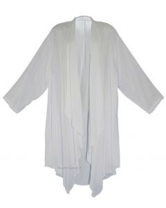 White Long Sleeve Plus Size Cardigan Cover up Duster Jacket 1X 2X