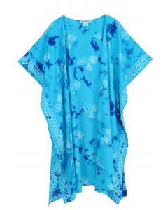Turquoise HIPPIE Gypsy Hand Batik Kimono Cardigan Shawl Wrap Swimsuit Cover Up Jacket One Size