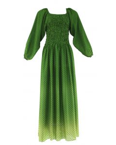 Ladies Long Sleeves Polka Dot Modern Muslimah Maxi Dress XS S