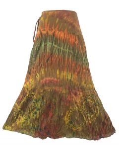 Hippie Gypsy Tie Dye LONG Wrap Skirt M L XL