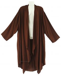 BROWN Lagenlook Duster Plus Size Long Coverup Jacket 1X 2X