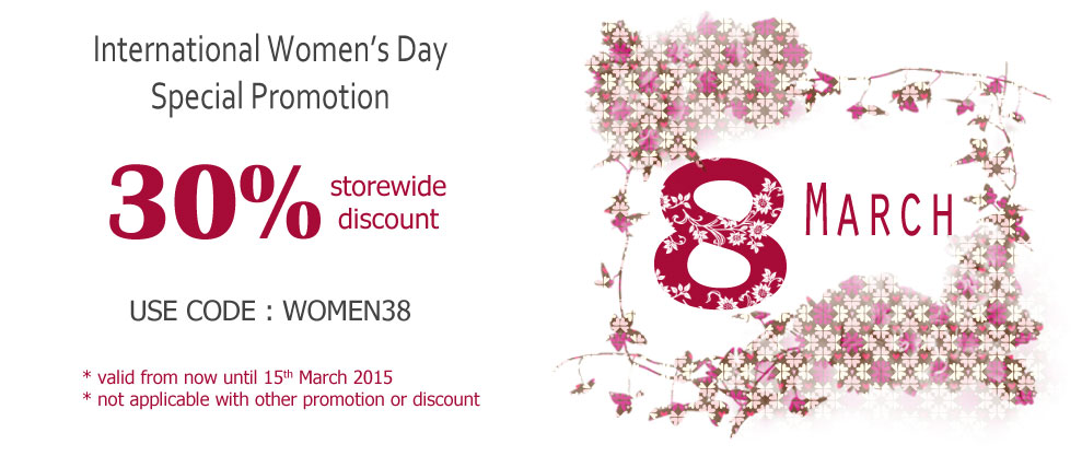 Beautybatik.com International Women's Day 2015, 30% Store Wide Discount Until 15-MAR-2015