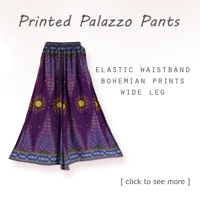 Boho Women Palazzo Wide Leg Pants, Comfort,Relax,Stylish.